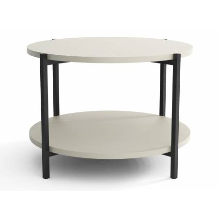 Nowoczesny, okrągły stolik kawowy 65 cm – Styl loft, dwupoziomowy MILANO M14